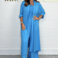 Women’s Halter Neck Wide Leg Lounge Set with Long Cardigan