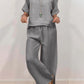 Women'S Casual V-Neck Pullover With Half Sleeves + Long Pants Two-Piece Suit