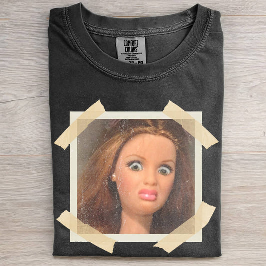 FACE DOLL GIRL FUNNY MEME TEE