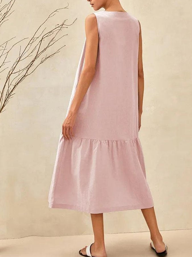 Women's Vintage Casual Solid Color Dress