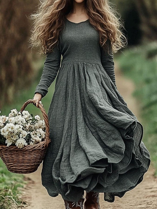 Women's solid color casual dress