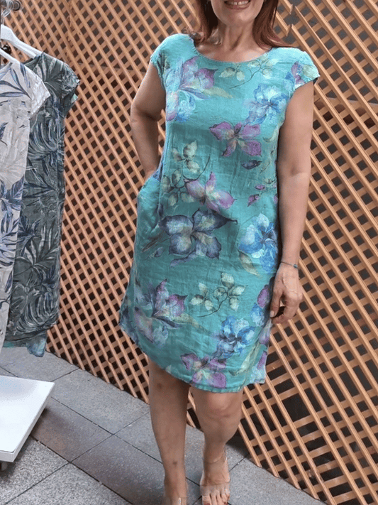 Women'S Slim Fit Casual Printed Pocket Dress