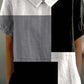 Women's Casual Color Block Pattern Lapel Short Sleeve Shirt