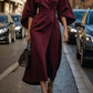 Elegant Solid Color Waist Dress