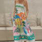 Summer island vacation print suspender dress