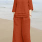 Women'S Casual Loose Top Wide Leg Pants Set