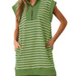 Limited time sale🔥Women's Striped Casual Zipper Cap Sleeve Mini Dress