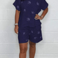 Women'S Casual Loose Printed Shorts Suit