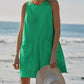 Women's Casual Round Neck Loose Sleeveless Pocket Short Jumpsuit