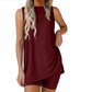 Sleeveless Crewneck Women's 2 Piece Sets Summer Matching Lounge Shorts Set Resort Airport Travel Outfit Split Hem Casual Clothes Basic Fitted Homewear