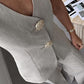 Solid Color Elegant Sleeveless Vest & Suit Pants Two-Piece Set