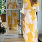 Contrasting Floral Holiday Fashion Dress