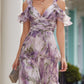 Cold Shoulder Floral Tiered Maxi Dress