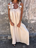 Women's Casual Solid Color Floral Dress
