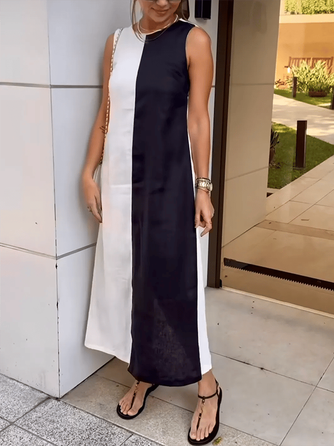 Women'S Button-Down Contrast Dress
