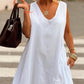 Women'S Casual Solid Color Loose Pleated Irregular Hem Dress