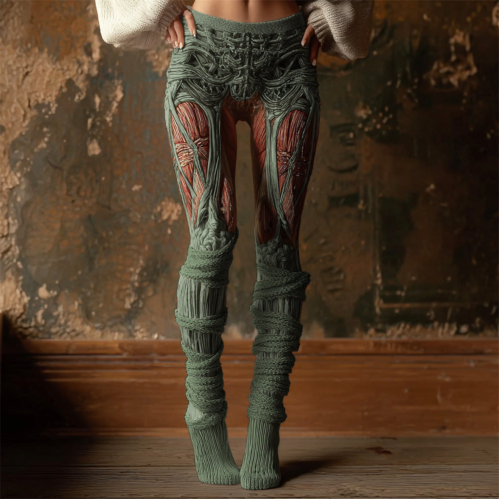 Halloween Muscle Anatomy Art Women's Knit Leggings