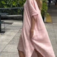 Women'S Casual Solid Color Half-Button Cotton And Linen Dress