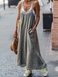 Women's Casual Solid Color Cotton and Linen Dress