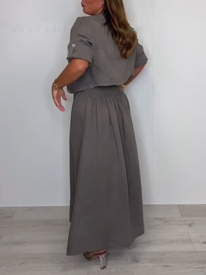 Women's Casual Square Neck Suspender Dress + Jacket Set