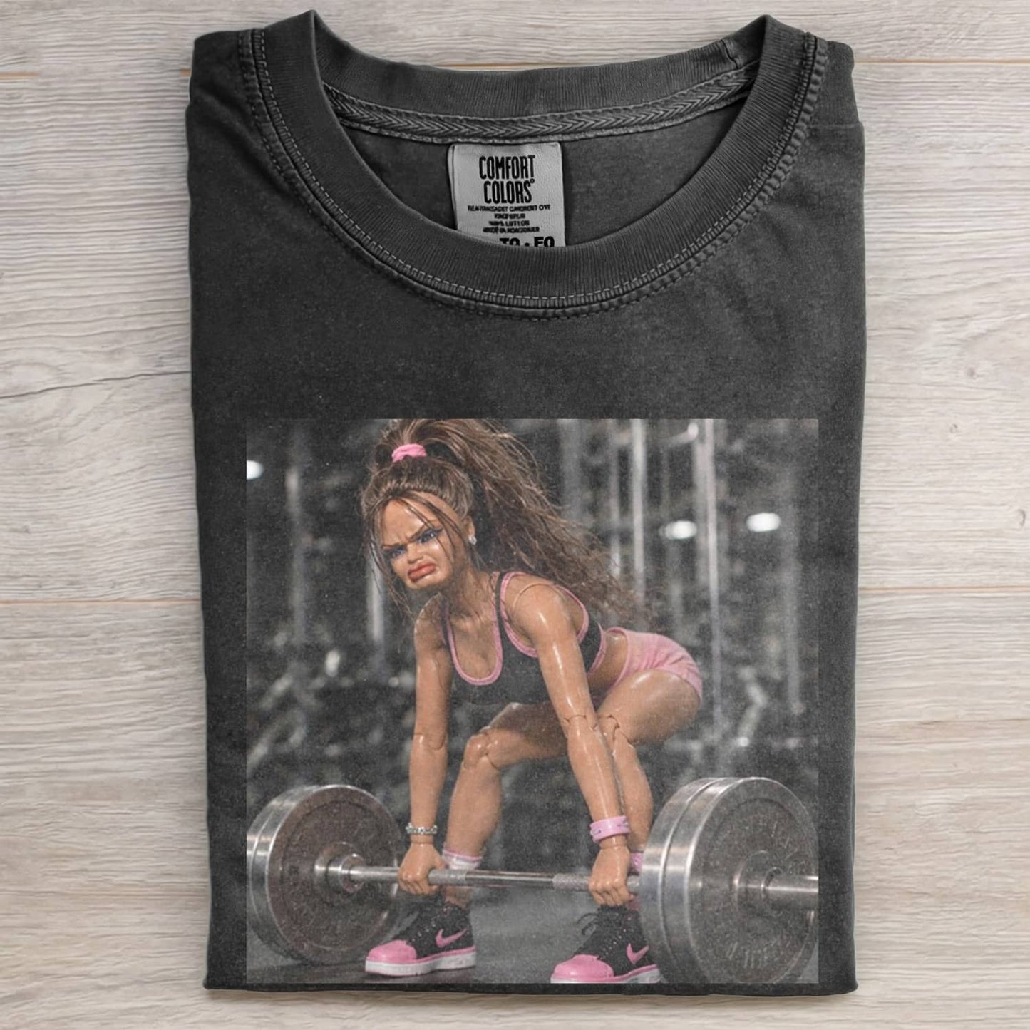 GYM DOLL GIRL FUNNY FACE MEME TEE