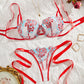 Sexy Flower Embroidered Mesh Lace Gathered Bra Set