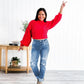 Tummy Control Distressed Cuffed Boyfriend Jeans (Buy 2 Free Shipping)