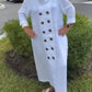 Women's Casual Round Neck Solid Color Button Loose Dress