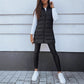 ❄️Women Long Puffer Vest 👗 | Solid Color | Sleeveless | Hooded | Winter Wear 💕（BUY 2 FREE SHIPPING)）