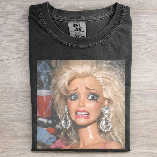 FACE DOLL GIRL FUNNY MEME TEE