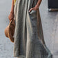 Women's Casual Solid Color Cotton and Linen Dress