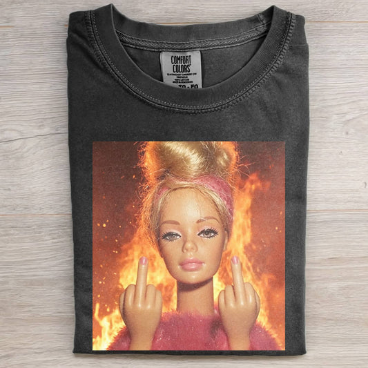 MIDDLE FINGER DOLL GRIL FUNNY MEME TEE