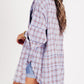 Women's Seams Raw Edge Washed Oversized Shirt Jacket with Pockets