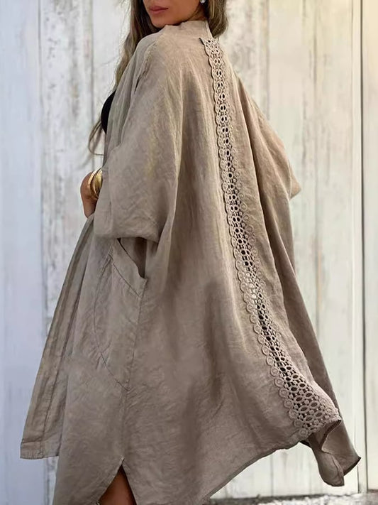 Ladies Lace Panel Loose Shirt