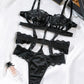 Lace Embroidery Hollow Splicing Ribbon Perspective Sexy Lingerie
