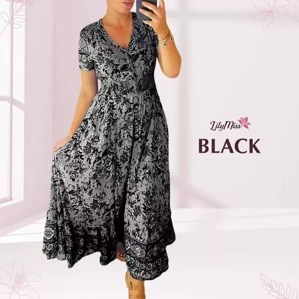 Floral print v-neck dress