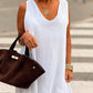 Women'S Casual Solid Color Loose Pleated Irregular Hem Dress