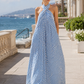 Nautical Stripe Halter Neck Maxi Dress