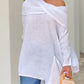 Women's Casual Solid Color Long Sleeve Cotton and Linen Top