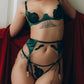 Sexy Mesh See-Through Flower Embroidery Push-Up Bra Sexy Lingerie Set