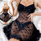 Christmas Sexy Lace Mesh Chemise and Thong Lingerie Set