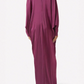 Magenta Satin Neck Maxi Dress in Satin