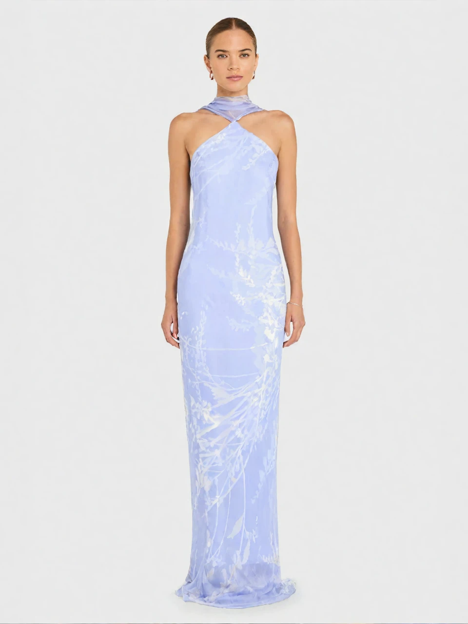 Lavender Halter Scarf Tie Gown