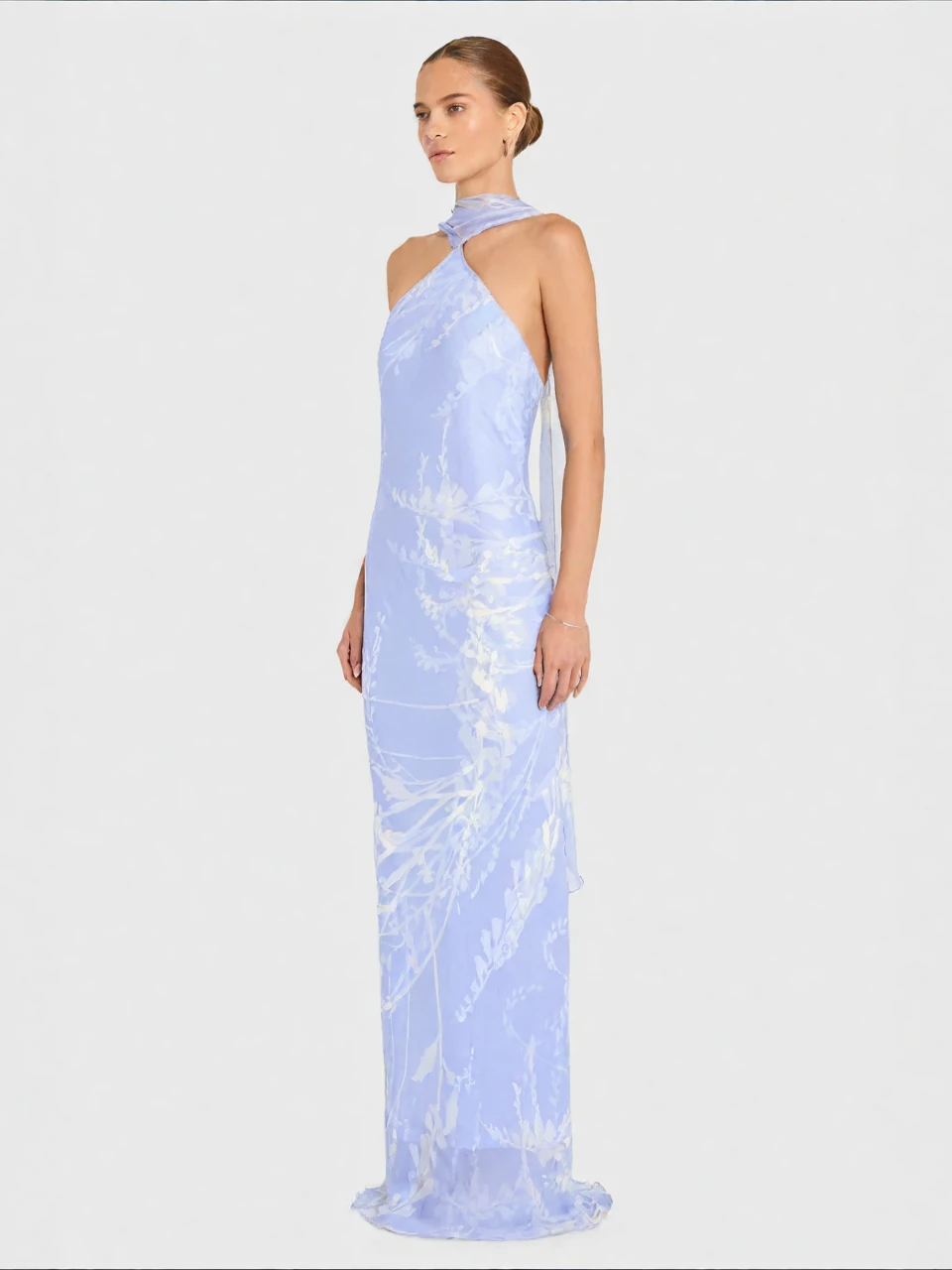 Lavender Halter Scarf Tie Gown