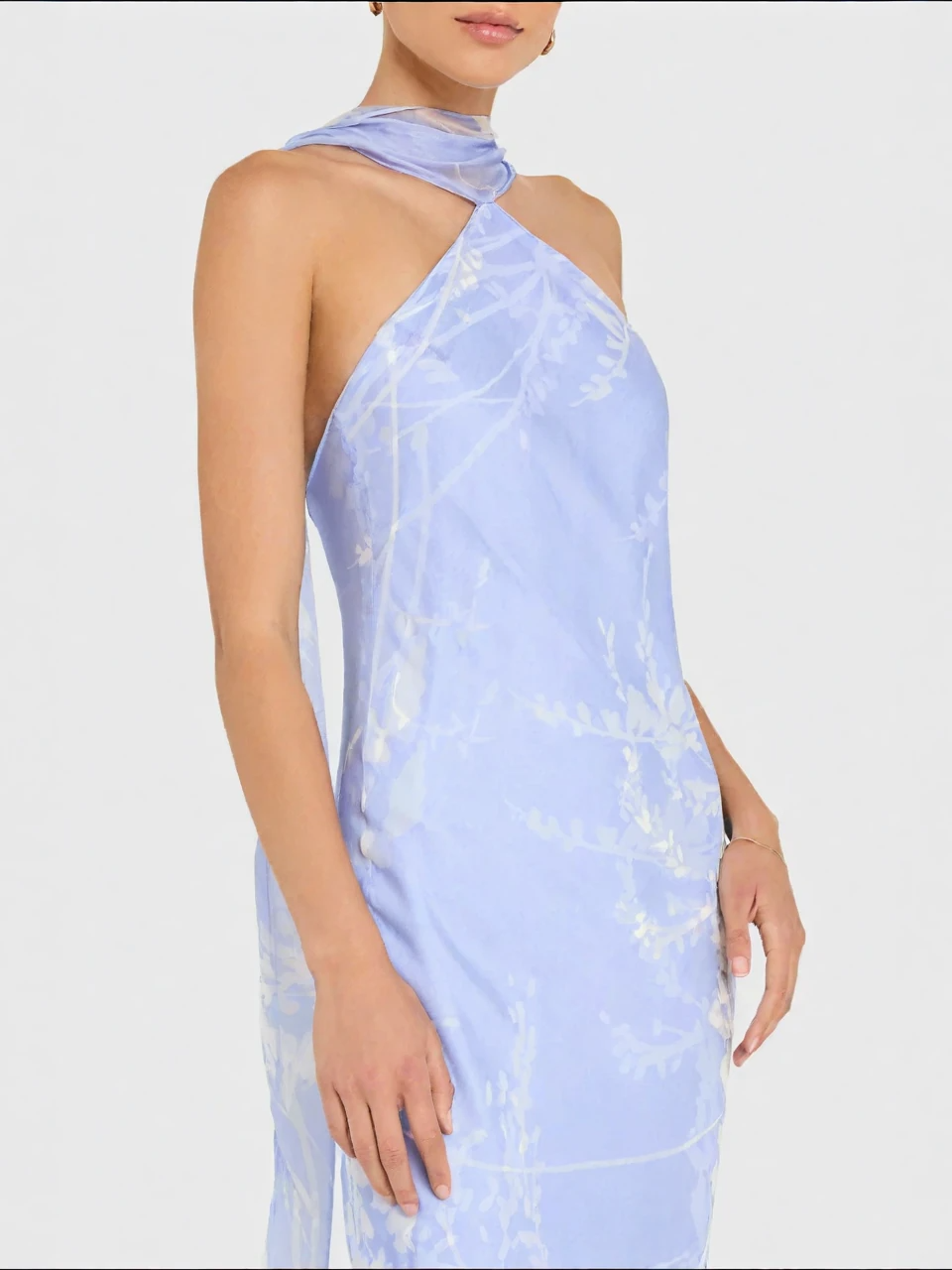 Lavender Halter Scarf Tie Gown