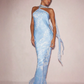 Lavender Halter Scarf Tie Gown