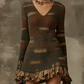 Green Tones Camouflage Knit Mini Dress