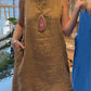 Women's Casual Solid Color Round Neck Sleeveless Splicing Dress