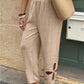 Women'S Casual Everyday Side Pocket Hollowed Out Comfortable Pants