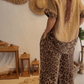 Women'S Leopard Print Top And Pants Set